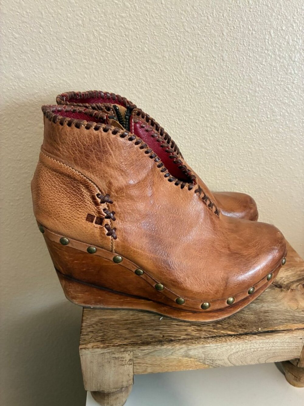 Bed Stu Women's Marina Tan Teak Rustic Leather Shoes 10 - Picture 5 of 12